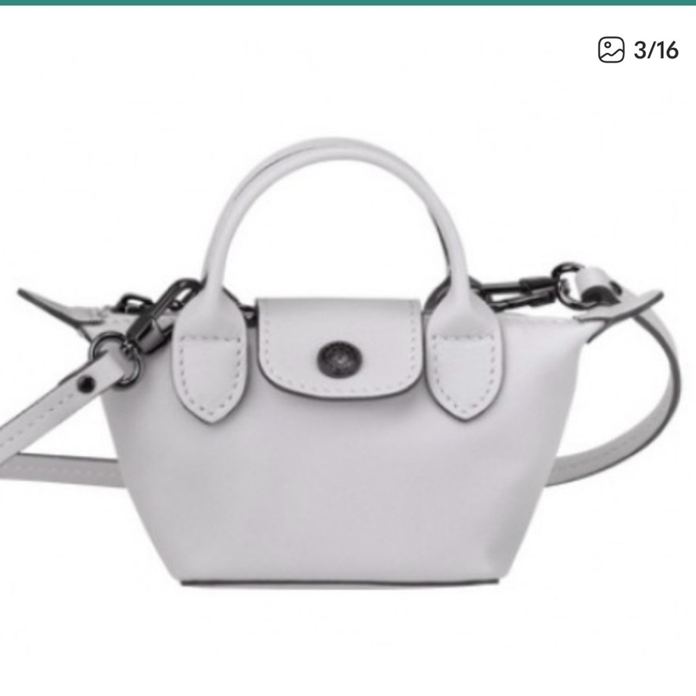 Longchamp Mini Le Pliage Cuir Leather Top Handle micro bag - Picture 8 of 8